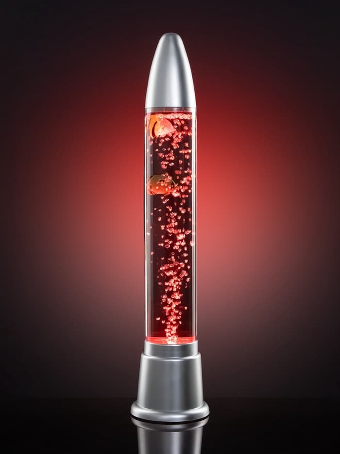 Лава - лампа RISALUX «Ракета-аквариум», подсветка, RGB, от сети 220 В, серебристая, 10×10×60 см