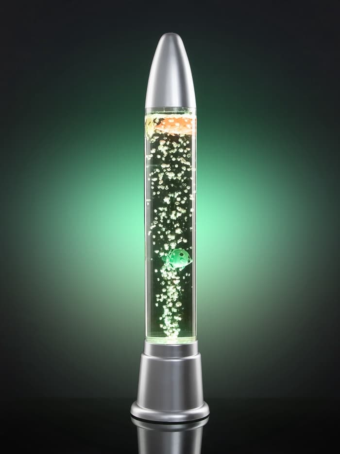 Лава - лампа RISALUX «Ракета-аквариум», подсветка, RGB, от сети 220 В, серебристая, 10×10×60 см