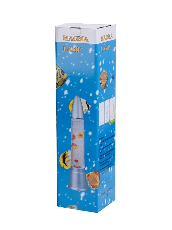 Лава - лампа RISALUX «Ракета-аквариум», подсветка, RGB, от сети 220 В, серебристая, 10×10×60 см