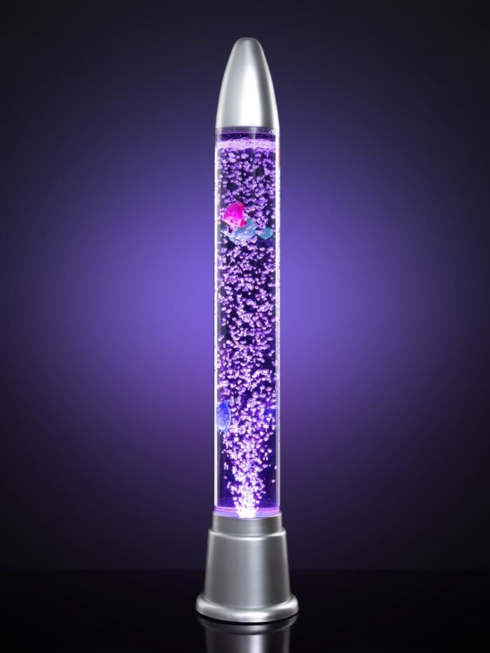 Лава - лампа RISALUX «Ракета-аквариум», подсветка, RGB, от сети 220 В, серебристая, 10×10×70 см