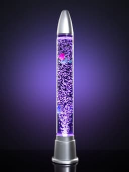 Лава - лампа RISALUX «Ракета-аквариум», подсветка, RGB, от сети 220 В, серебристая, 10×10×70 см