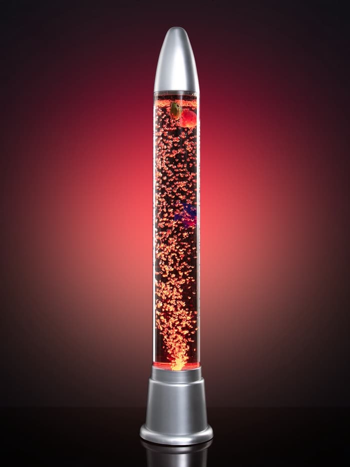 Лава - лампа RISALUX «Ракета-аквариум», подсветка, RGB, от сети 220 В, серебристая, 10×10×70 см