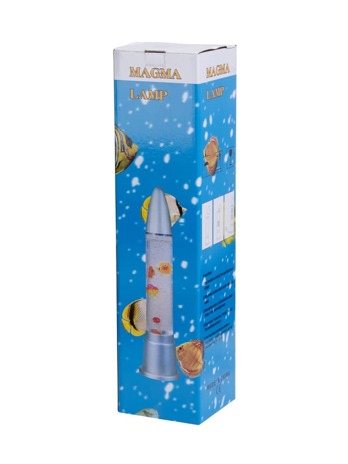 Лава - лампа RISALUX «Ракета-аквариум», подсветка, RGB, от сети 220 В, серебристая, 10×10×70 см