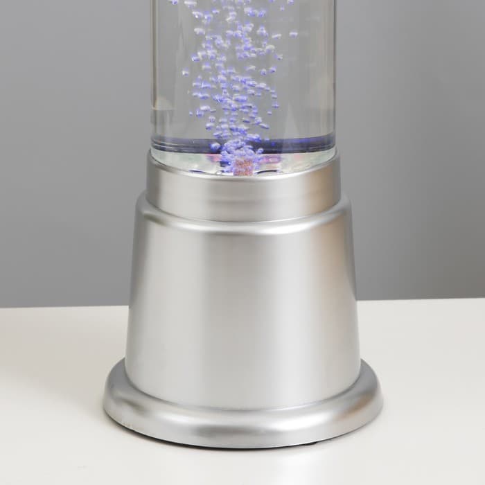 Лава - лампа RISALUX «Ракета-аквариум», подсветка, RGB, от сети 220 В, серебристая, 10×10×70 см