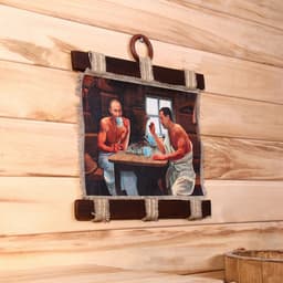 Свиток настенный «Путин в бане», панно