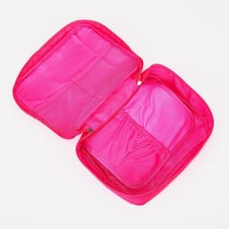 Косметичка - органайзер дорожная на молнии, с карманами, малиновая