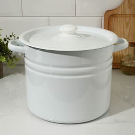 Кастрюля эмалированная, 9 л, d=21 см, с крышкой, без деколи, белая