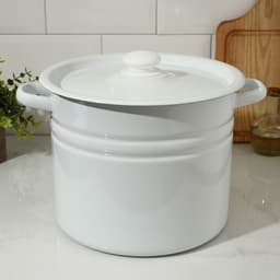 Кастрюля эмалированная, 9 л, d=21 см, с крышкой, без деколи, белая