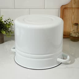 Кастрюля эмалированная, 9 л, d=21 см, с крышкой, без деколи, белая