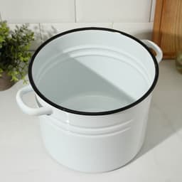 Кастрюля эмалированная, 9 л, d=21 см, с крышкой, без деколи, белая