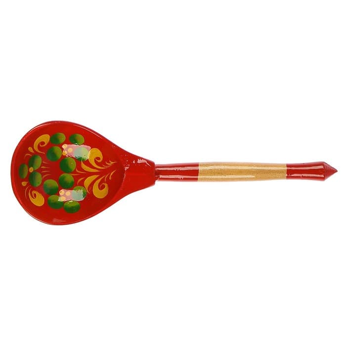 Ложка деревянная «Краснушка», полубасок, красный фон