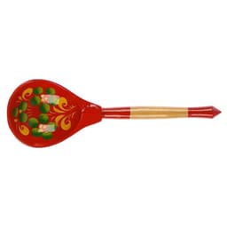 Ложка деревянная «Краснушка», полубасок, красный фон