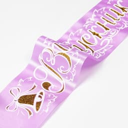 Лента на выпускной «Выпускник», атлас сиреневый 3D МИКС