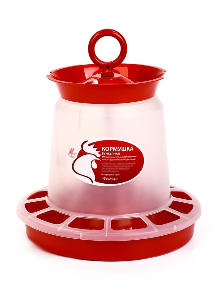 Кормушка бункерная для домашней птицы на 5 кг, цвет МИКС