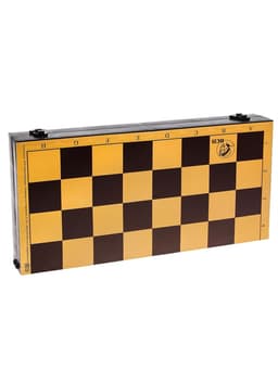 Настольные игры 2 в 1 «Семейная»: шахматы, шашки, доска пластик 30×30 см