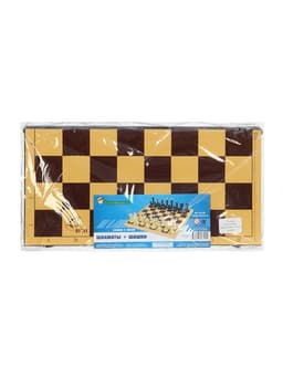 Настольные игры 2 в 1 «Семейная»: шахматы, шашки, доска пластик 30×30 см