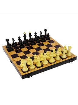 Настольные игры 2 в 1 «Семейная»: шахматы, шашки, доска пластик 30×30 см