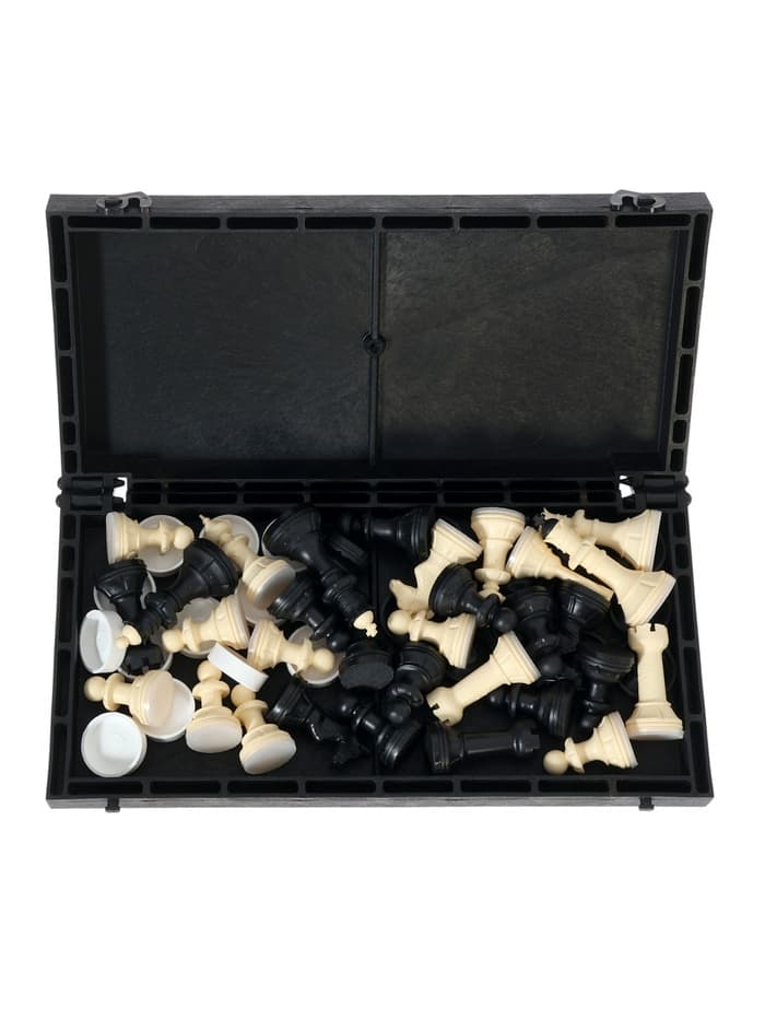 Настольные игры 2 в 1 «Семейная»: шахматы, шашки, доска пластик 30×30 см