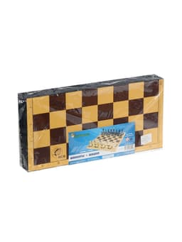 Настольные игры 2 в 1 «Семейная»: шахматы, шашки, доска пластик 30×30 см