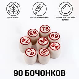 Русское лото «Семейное», 24 карточки, 50 фишек, 90 бочонков