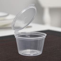 Соусник одноразовый, 30 мл, пластик, с неразъёмной крышкой, прозрачный