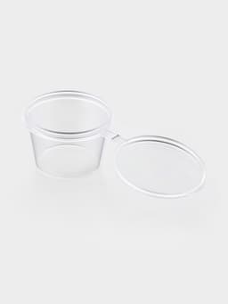 Соусник одноразовый, 30 мл, пластик, с неразъёмной крышкой, прозрачный