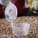 Соусник одноразовый, 50 мл, пластик, с неразъёмной крышкой, прозрачный