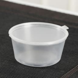 Соусник одноразовый, 80 мл, пластик, с неразъёмной крышкой, прозрачный