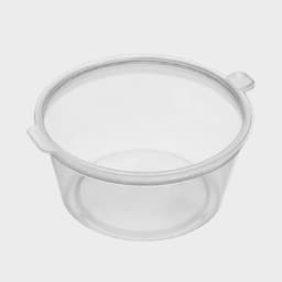 Соусник одноразовый, 80 мл, пластик, с неразъёмной крышкой, прозрачный