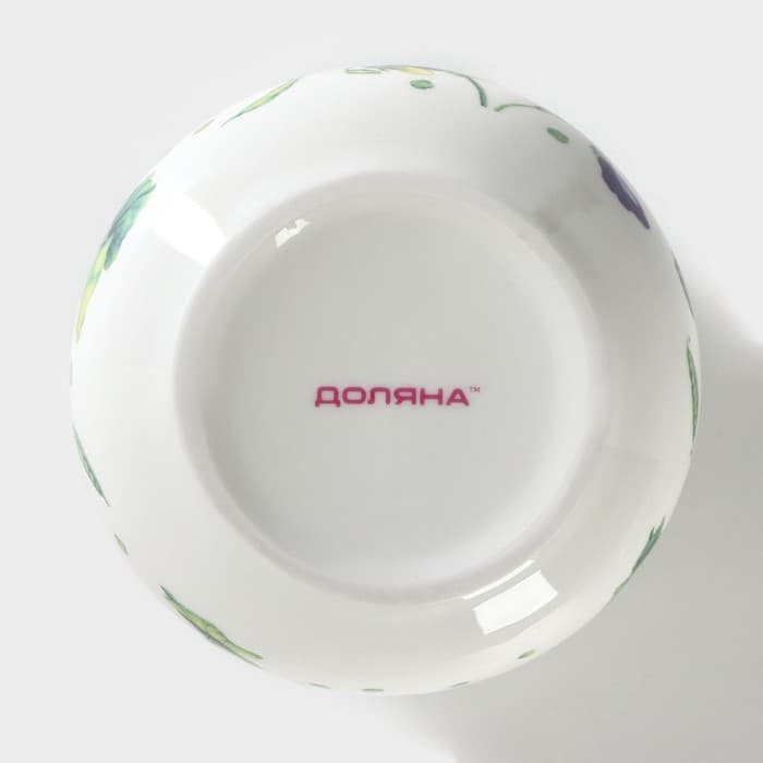 Сахарница с ложкой Доляна «Зелёный сад», 320 мл, 10×9 см, фарфор