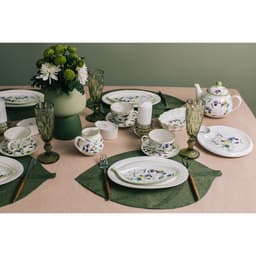 Сервиз чайный Доляна «Зелёный сад», 12 предметов: 6 чашек 220 мл, 6 блюдец d=13 см, фарфор