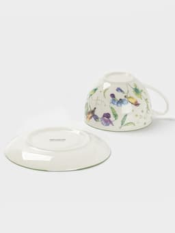 Сервиз чайный Доляна «Зелёный сад», 12 предметов: 6 чашек 220 мл, 6 блюдец d=13 см, фарфор