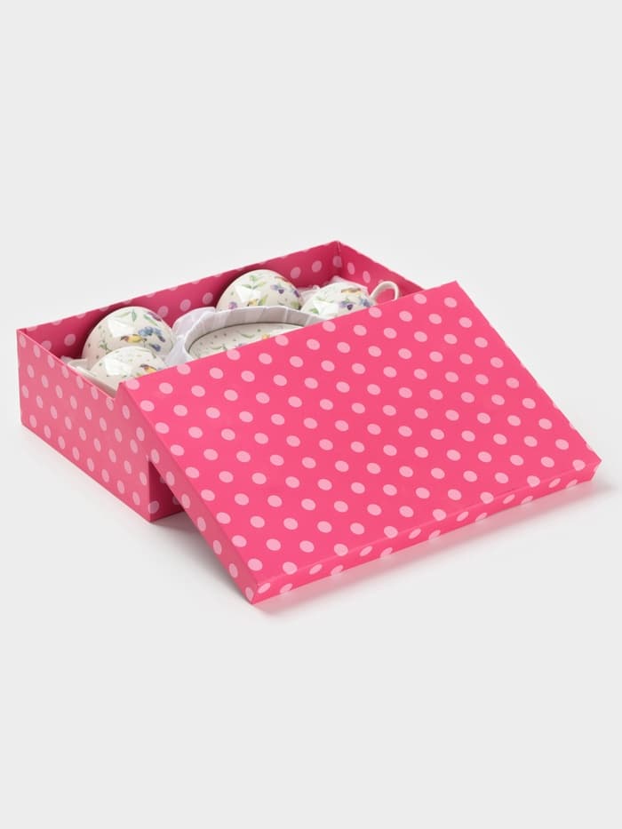 Сервиз чайный Доляна «Зелёный сад», 12 предметов: 6 чашек 220 мл, 6 блюдец d=13 см, фарфор