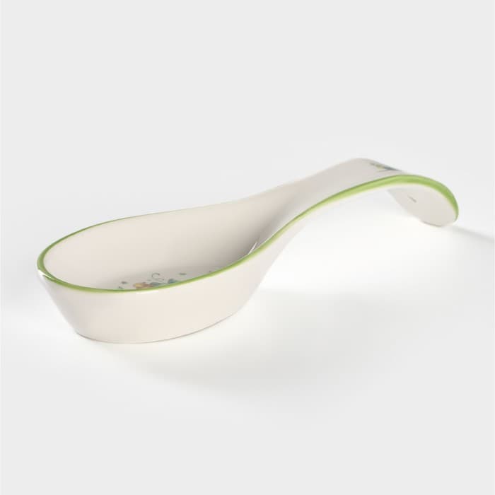 Подставка под ложку Доляна «Зелёный сад», 21.5×7.5 см, фарфор