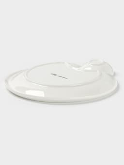 Блюдо Доляна «Зелёный сад», 22.5×20×2 см, с соусником, круглое, фарфор, белое