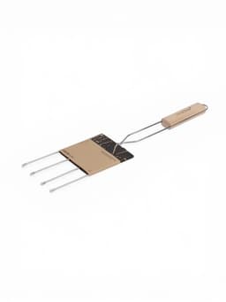 Вилка - гриль для сосисок maclay, для мангала, 12×20 см, хромированная сталь
