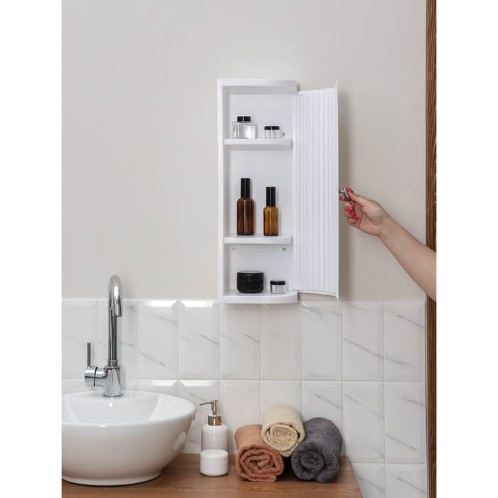 Шкафчик угловой Hilton Right, подвесной, снежно-белый