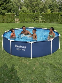 Бассейн каркасный Steel Pro, 305×76 см, фильтр-насос, круглый. 56679 Bestway