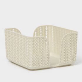 Салфетница IDEA «Вязание», пластик, 14×14×8.5 см, серая