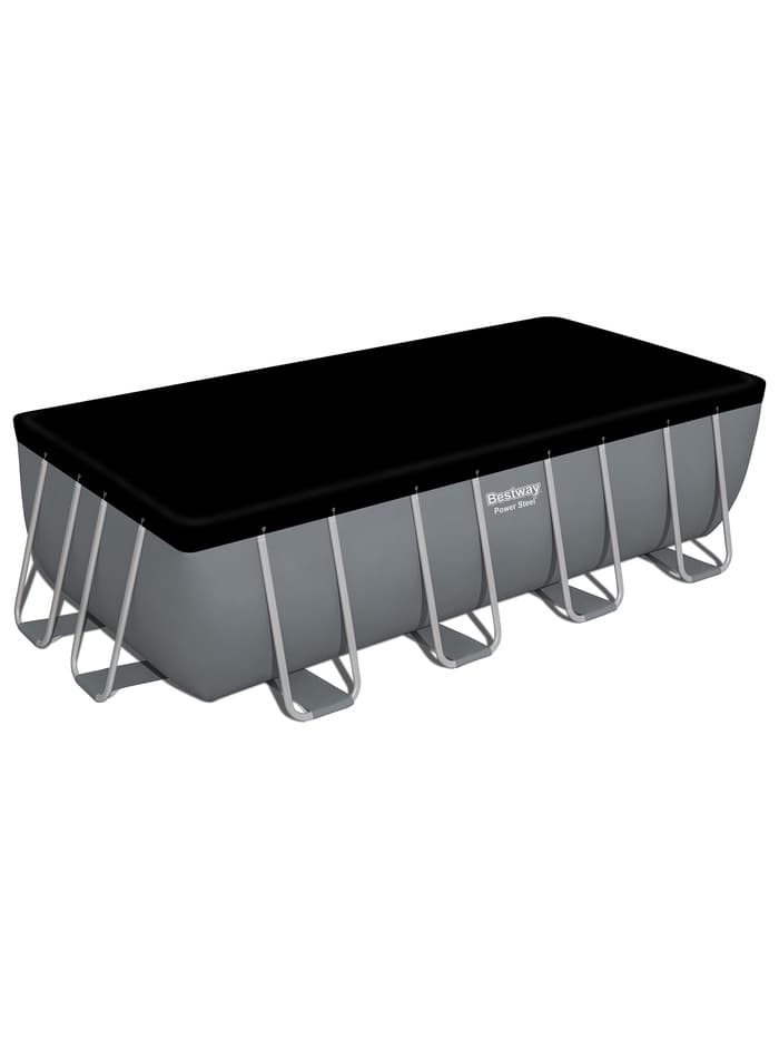 Бассейн каркасный Bestway Power Steel 56670, 488×244×122 см, фильтр-насос, лестница, тент, прямоугольный