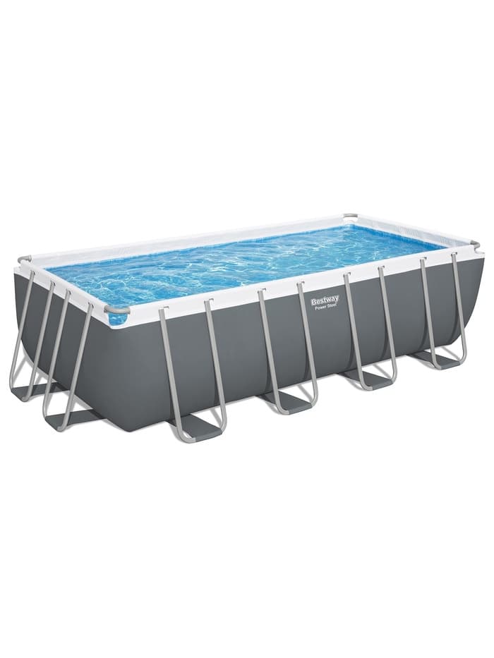Бассейн каркасный Bestway Power Steel 56670, 488×244×122 см, фильтр-насос, лестница, тент, прямоугольный