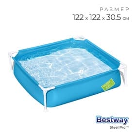 Бассейн каркасный Steel Pro, 122×122×30.5 см, от 2 лет, квадратный, 56217 Bestway