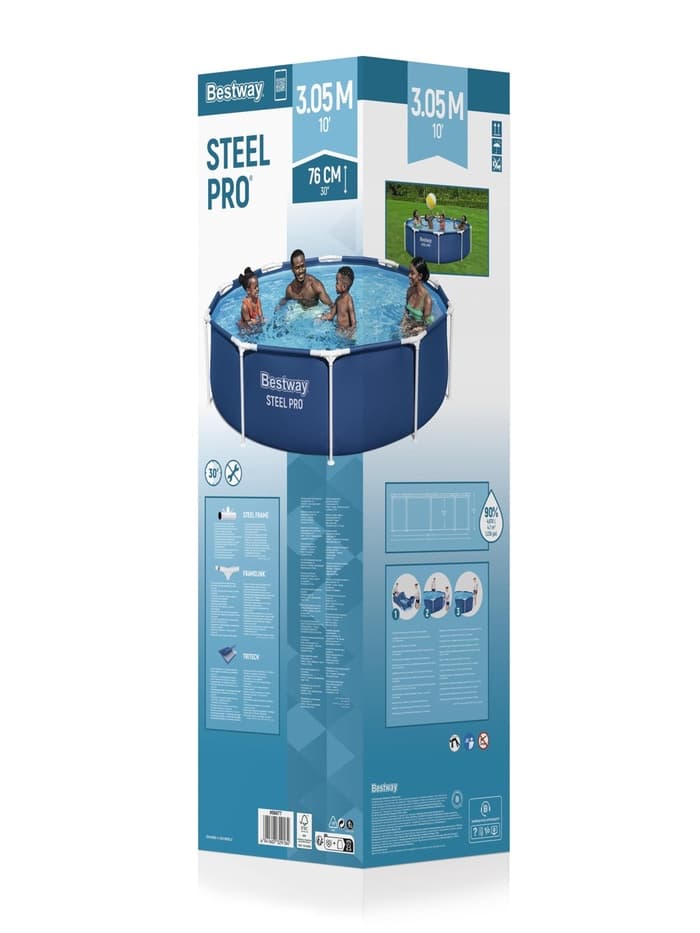 Бассейн каркасный Steel Pro, 305×76 см, круглый, 56677 Bestway