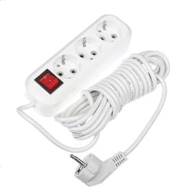 Удлинитель сетевой Smartbuy, 3 розетки, 5 м, 3500 Вт, ПВС 3×1 мм2, 2 USB-A USB-C, 2.1 А, с заземлением, с выключателем, белый
