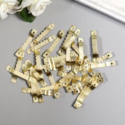 Зубчатая подвеска для картин, фоторамок металл, набор 40 шт., золото, 4×0.5 см
