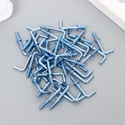 Крючок металл, набор 40 шт., серебро, 2.5×0.5 см, МИКС