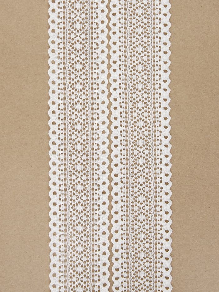 Кружево эластичное, 40±5 мм × 10 ± 1 м, цвет белый