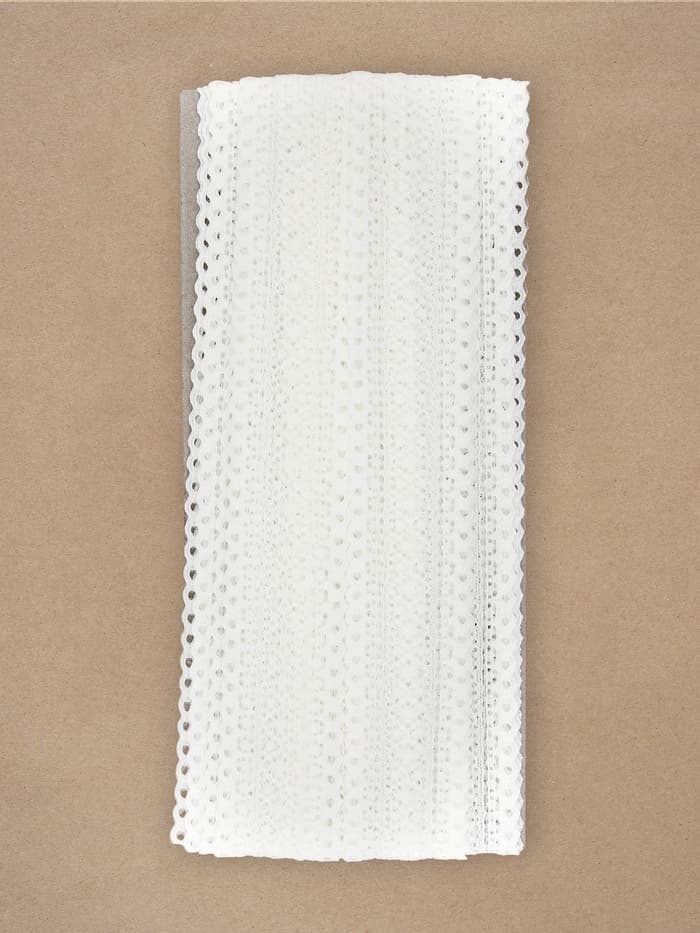 Кружево эластичное, 40±5 мм × 10 ± 1 м, цвет белый