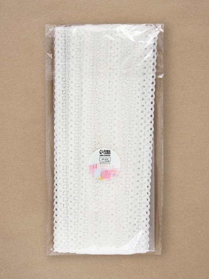 Кружево эластичное, 40±5 мм × 10 ± 1 м, цвет белый