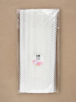 Кружево эластичное, 40±5 мм × 10 ± 1 м, цвет белый